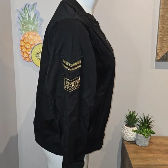 Torrid - Stretch Twill Bomber Jacket in Deep Black​​​​ - Picture 7 of 16